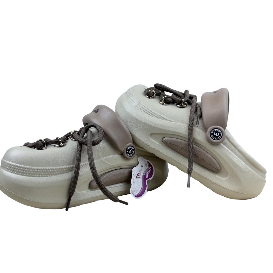 Magnett Women's Chunky Platform Clogs with Decorative Laces