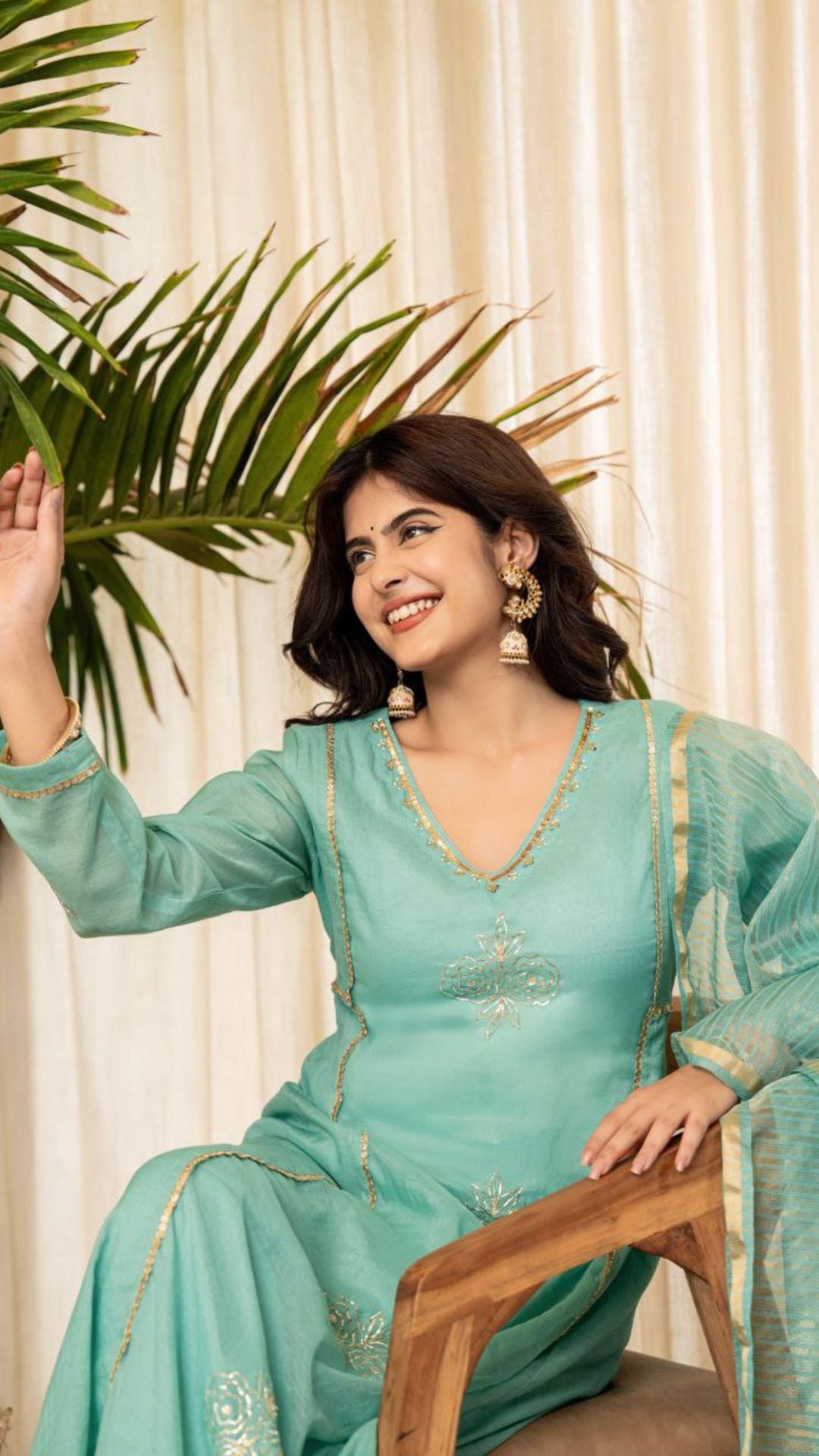 Premium Mul Chanderi Embroidered Suit Set