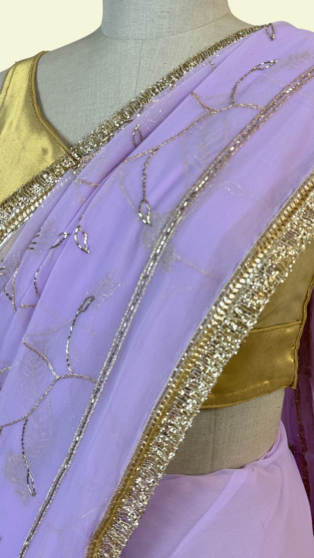 Lavender Chiffon Saree for Women