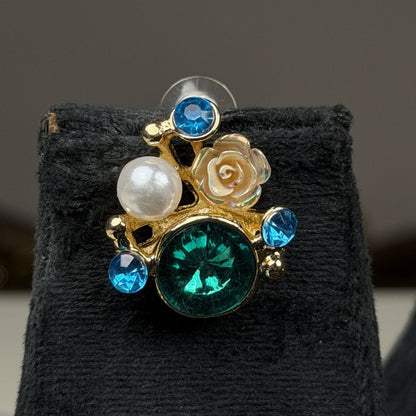 Green Stone Pendant & Earring Set for Women