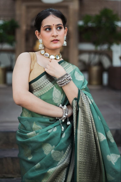 Vridhi – Sage Elegance in Silk