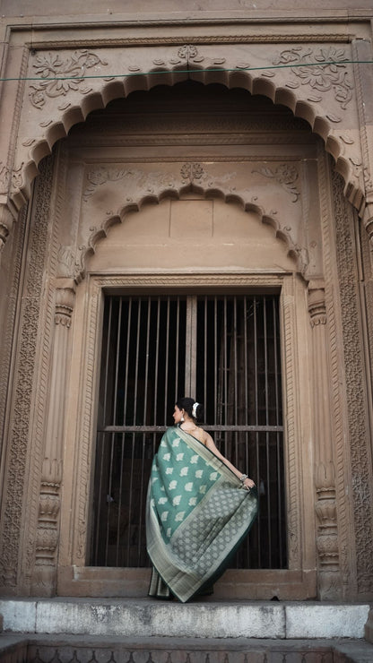 Vridhi – Sage Elegance in Silk