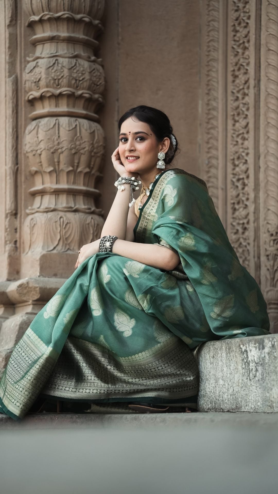 Vridhi – Sage Elegance in Silk