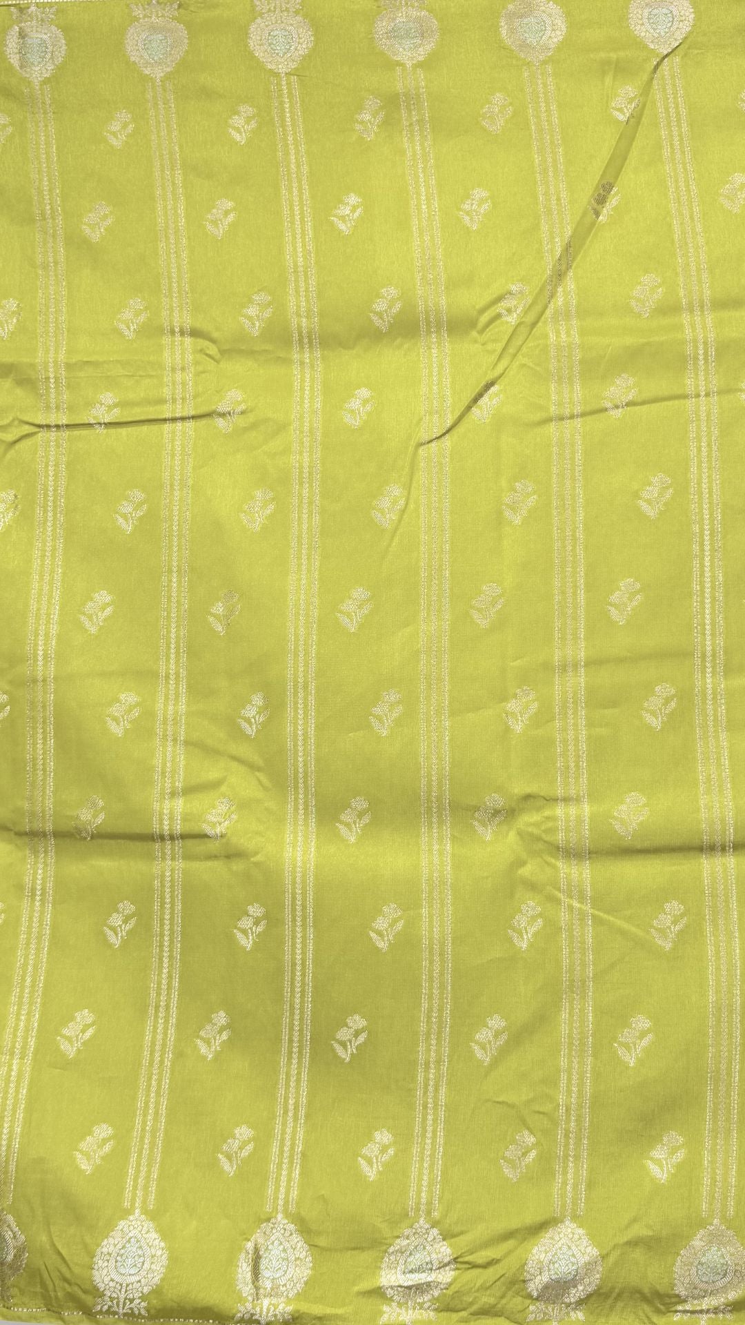 Lime Green Raw Mango Silk Saree