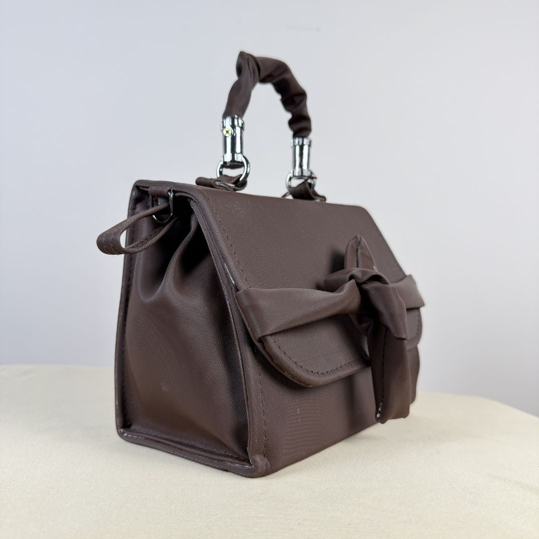 Brown Bow Sling Bag for Women