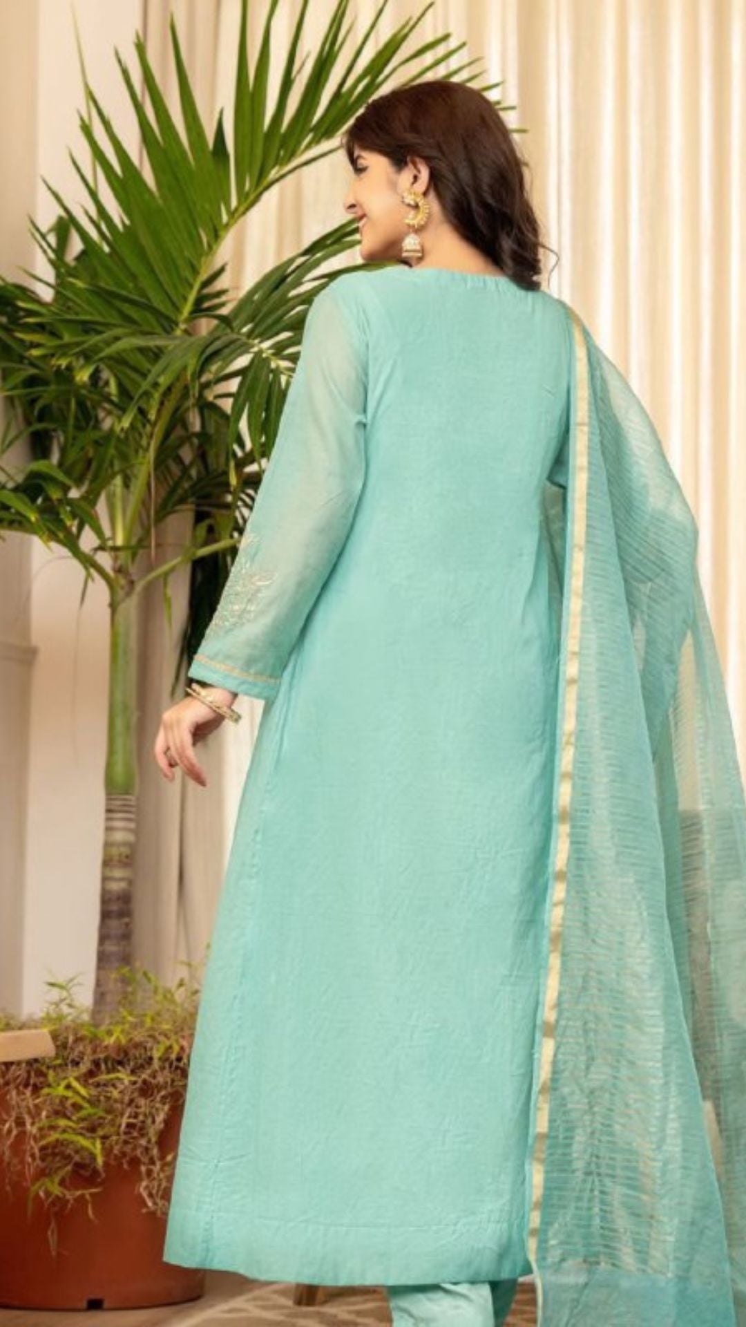 Premium Mul Chanderi Embroidered Suit Set
