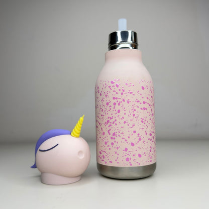 Pink Unicorn Stainless Steel Insulated Water Bottle with Straw Leakproof Hot & Cold