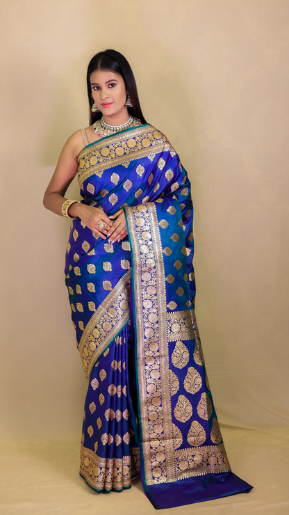 Neel kamal Katan Silk Banarasi Saree