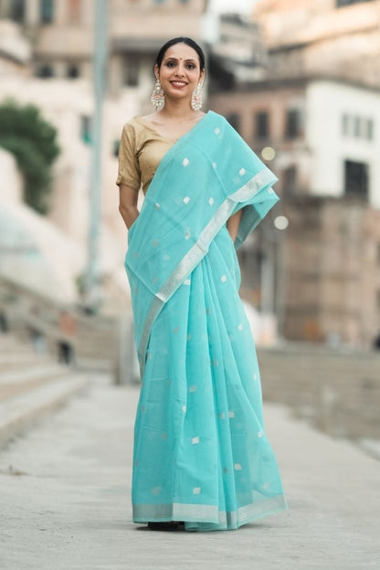Nilen Noor – Cotton Tissue Zari Booti Saree