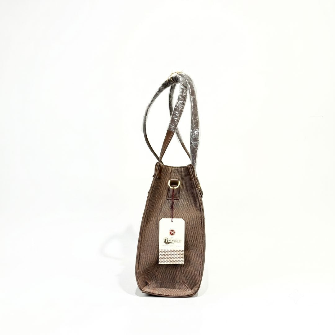 Coffee Brown Canvas Luxury Tote Bag