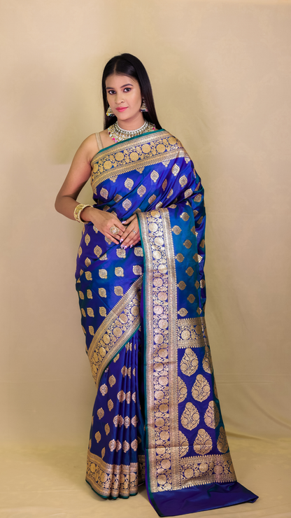 Neel kamal Katan Silk Banarasi Saree