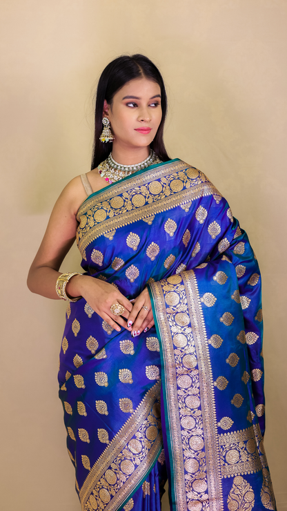 Neel kamal Katan Silk Banarasi Saree
