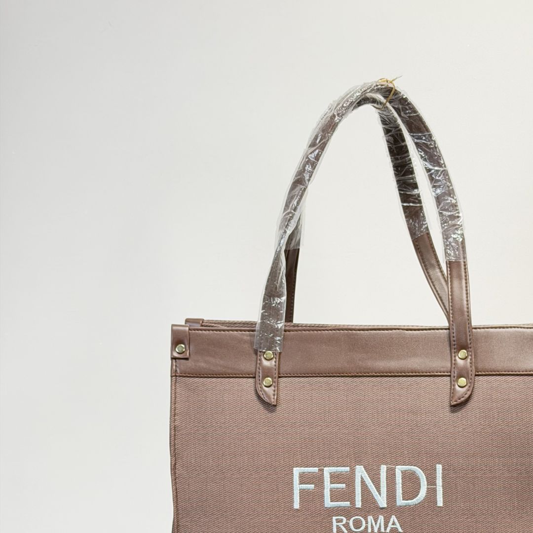 Coffee Brown Canvas Luxury Tote Bag
