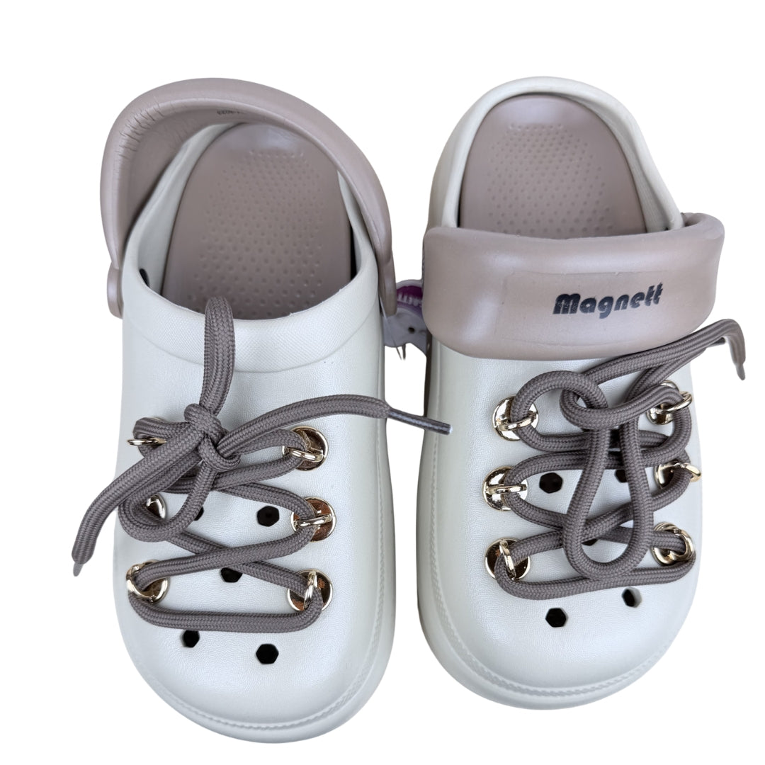 Magnett Women's Chunky Platform Clogs with Decorative Laces