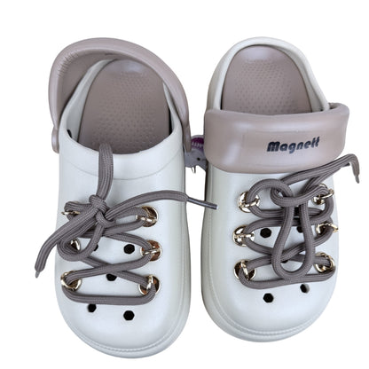 Magnett Women's Chunky Platform Clogs with Decorative Laces