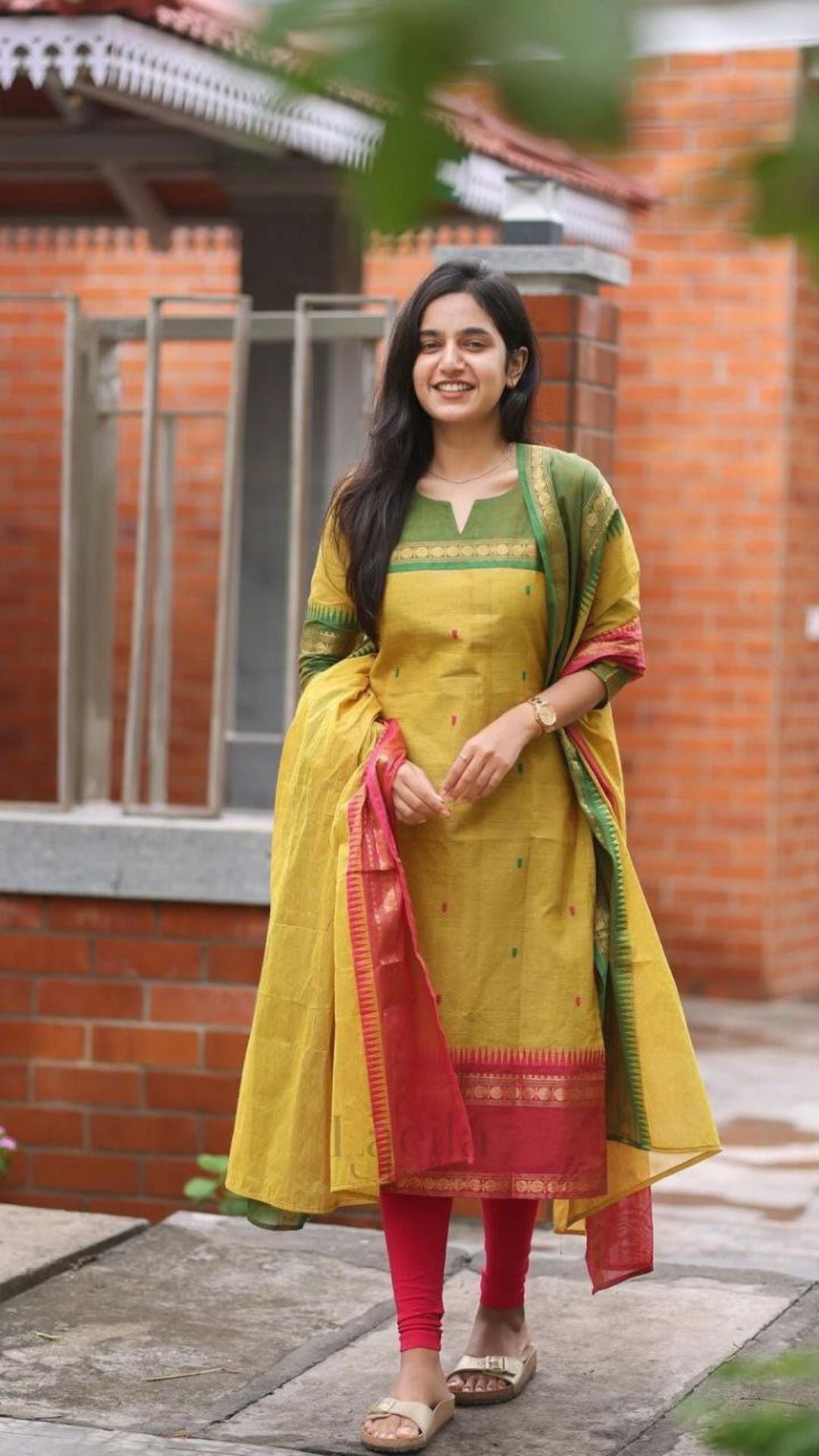 Premium Kanchi Cotton Kurta Pant Dupatta Set for Women
