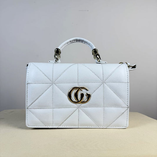 Premium White Quilted Handbag for Women with Chain Handle