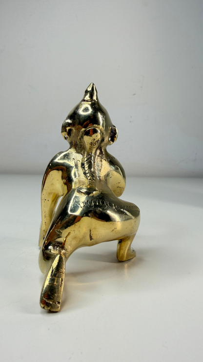 Premium Handcrafted Brass Laddu Gopal Idol – Crawling Bal Krishna Murti for Home Temple & Pooja