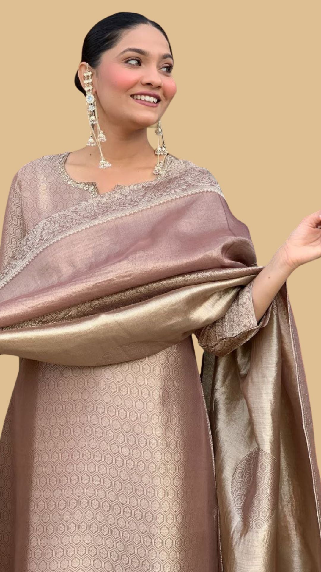 Banarasi Suit Set for Women with Zari Dupatta