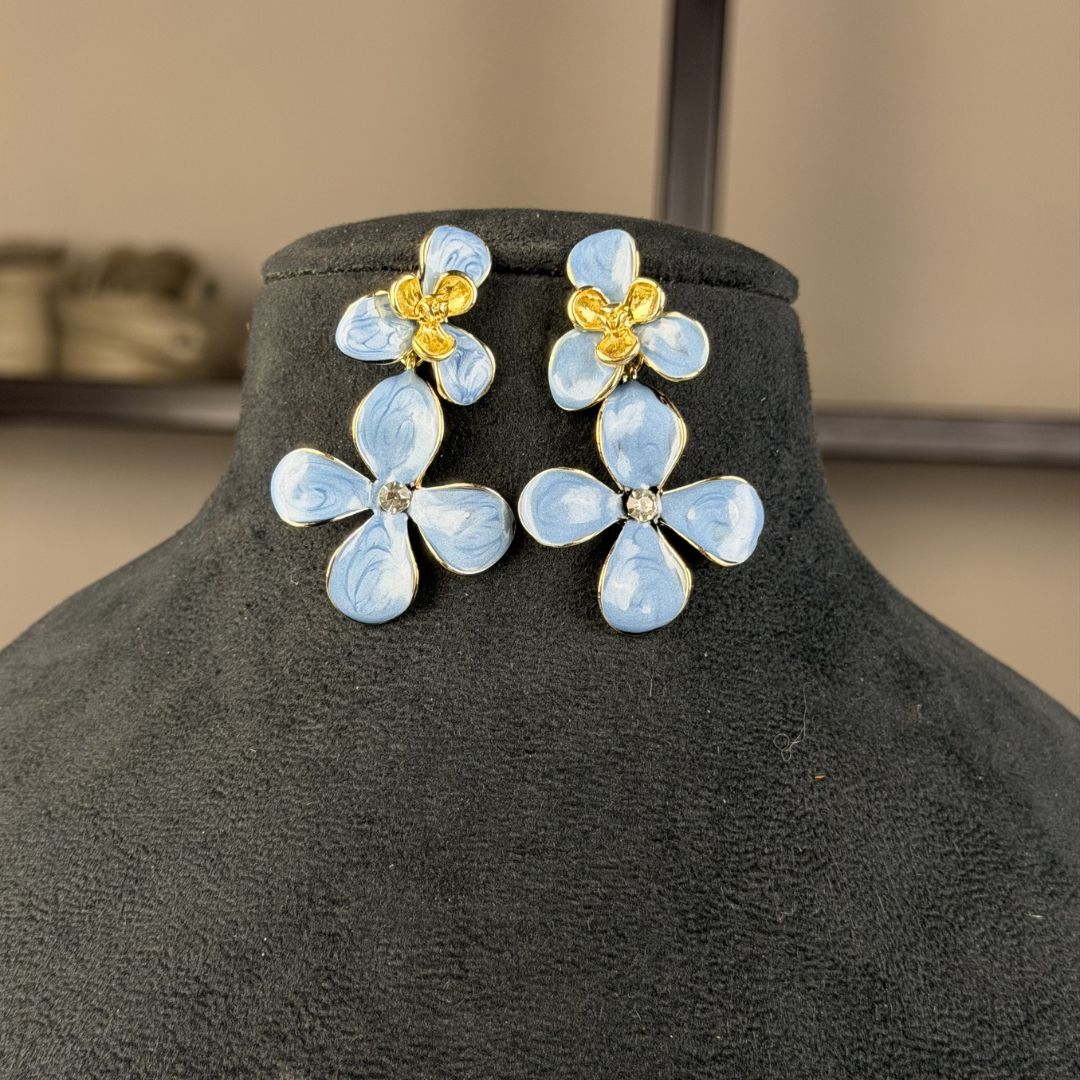 Anti-Tarnish Lavender Blossom Floral Earrings for Women