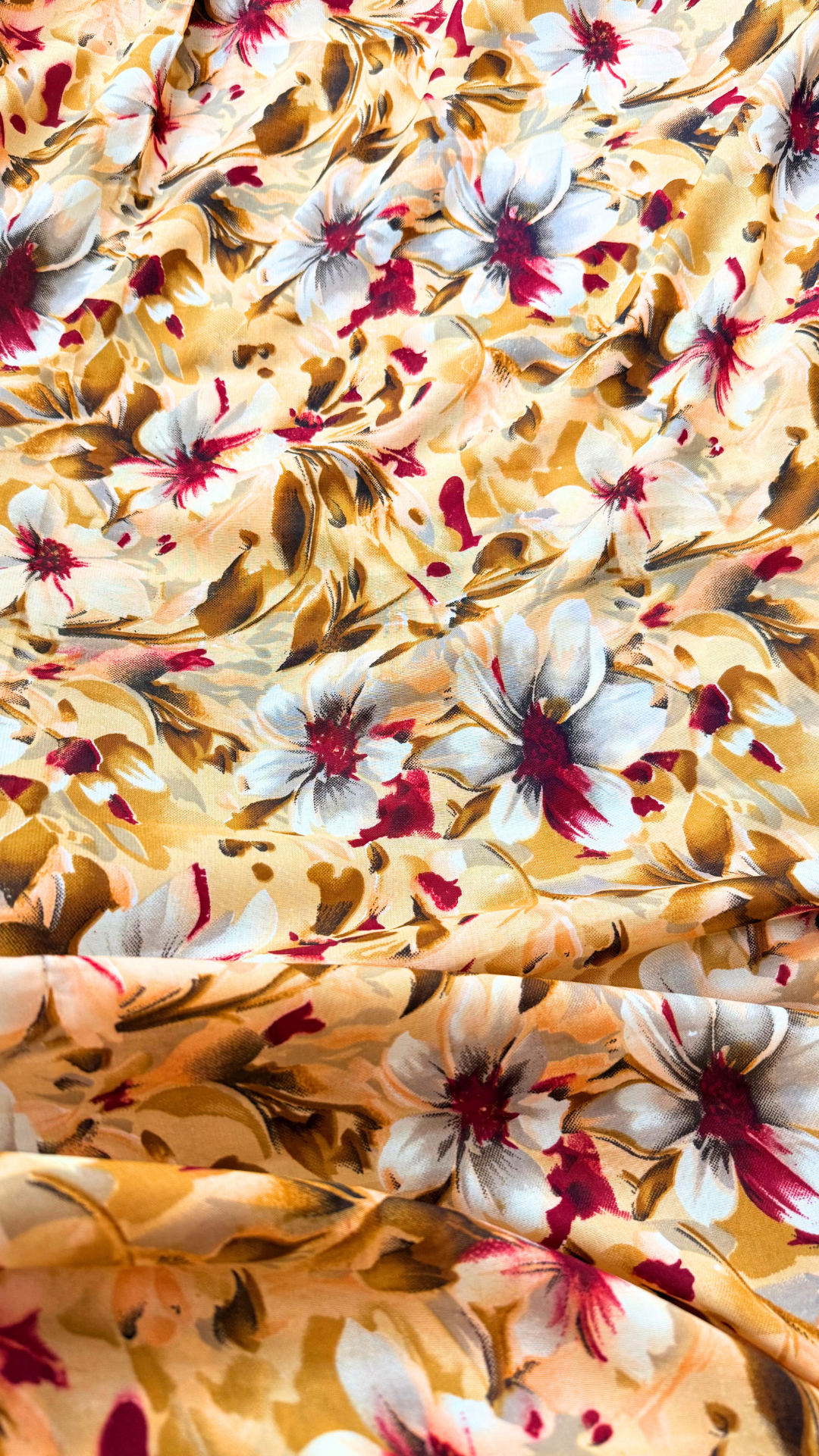 Folor Print Banarasi Georgette Saree (Yellow)