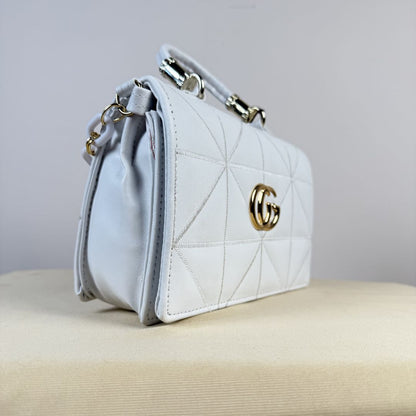Premium White Quilted Handbag for Women with Chain Handle