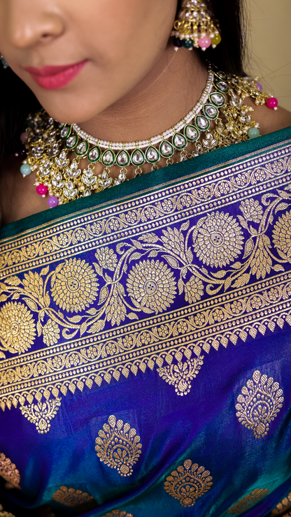 Neel kamal Katan Silk Banarasi Saree