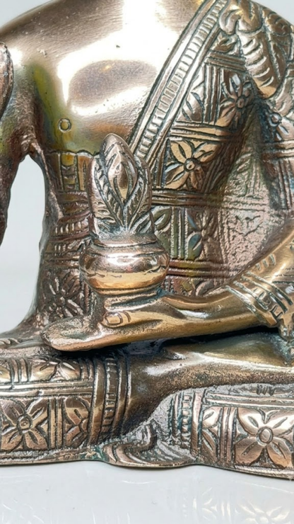 Antique Brass Buddha Statue – Meditating Buddha Idol for Home Décor & Pooja