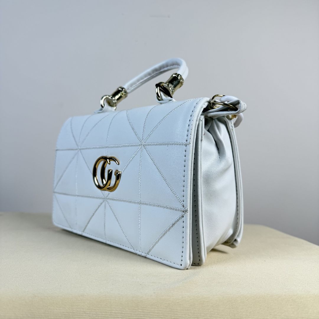 Premium White Quilted Handbag for Women with Chain Handle
