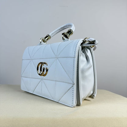 Premium White Quilted Handbag for Women with Chain Handle