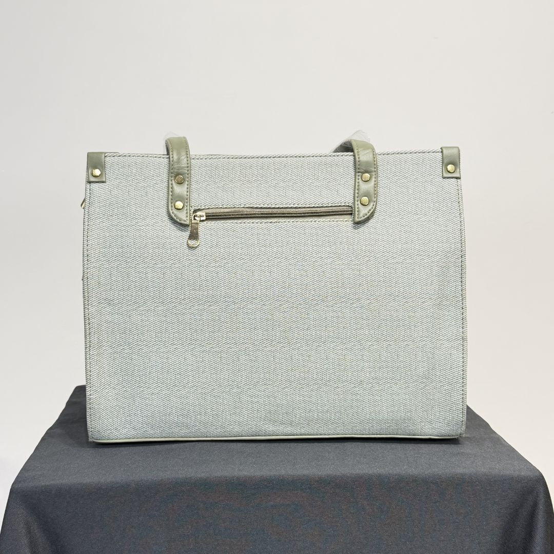 Fendi Roma Grey Canvas Tote Bag for Women