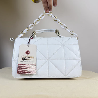 Premium White Quilted Handbag for Women with Chain Handle