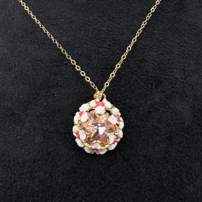 Elegant Pink Crystal Floral Jewelry Set for Women