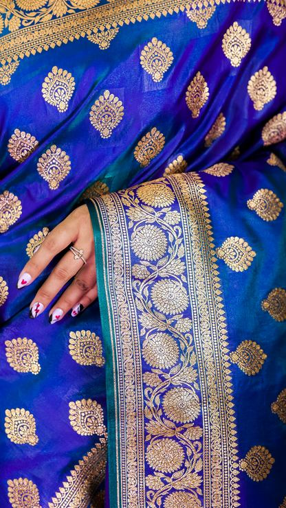 Neel kamal Katan Silk Banarasi Saree