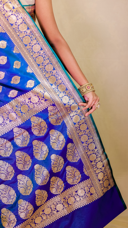 Neel kamal Katan Silk Banarasi Saree