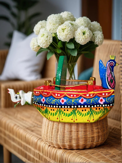 Lacquer Wooden Boat Or Nauka Vihar Naav for Home Decor
