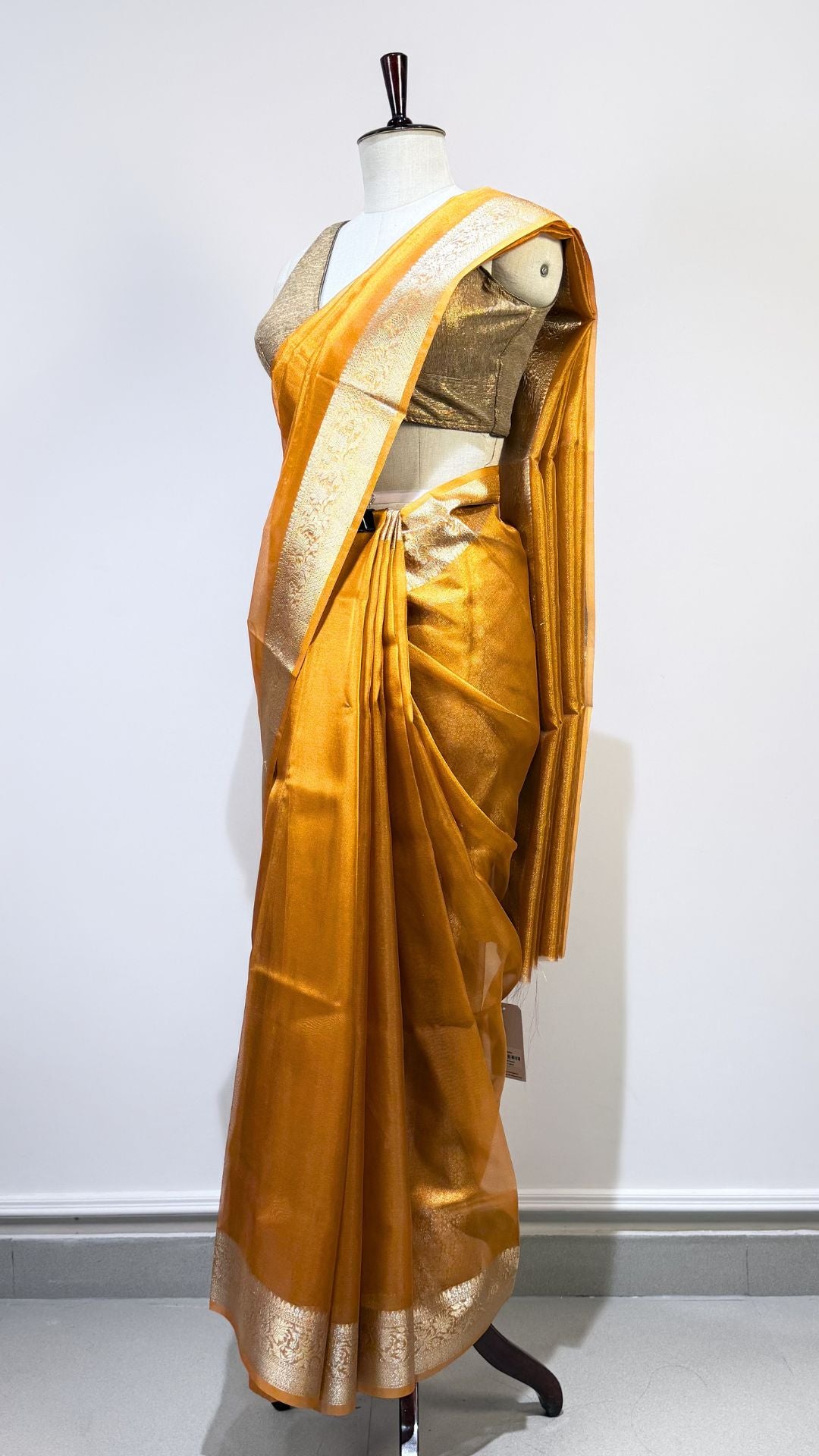 Orange Banarasi Tissue Silk Saree for Women