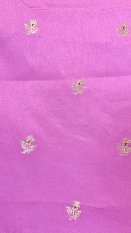 Baby Pink Raw Mango Silk Saree