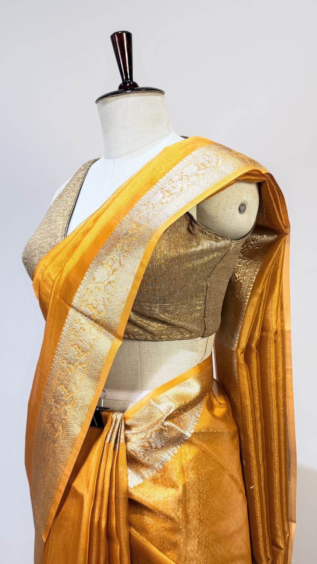 Orange Banarasi Tissue Silk Saree for Women