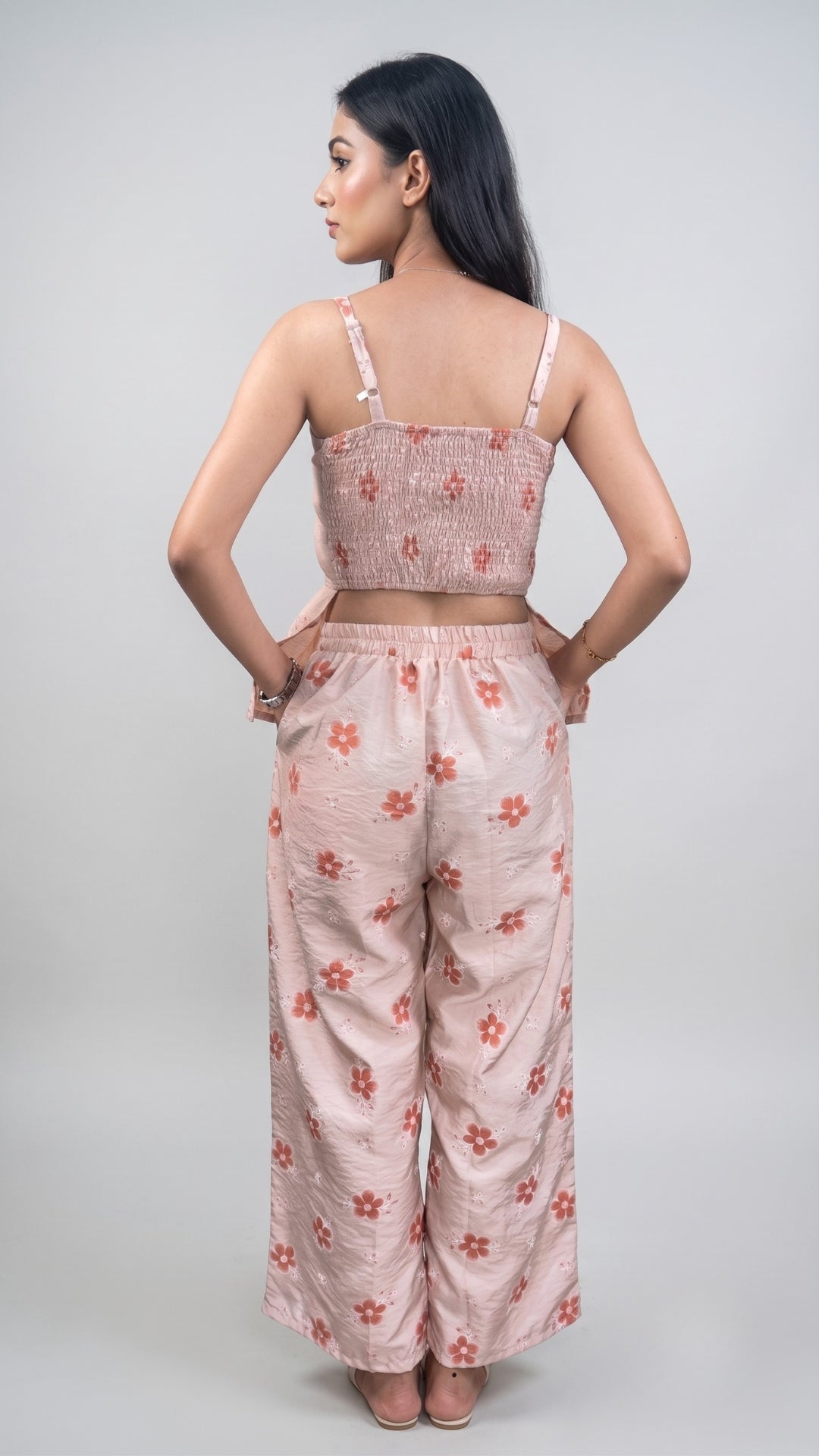 Banarashe Soft Pink Floral Printed  Co-Ord Set