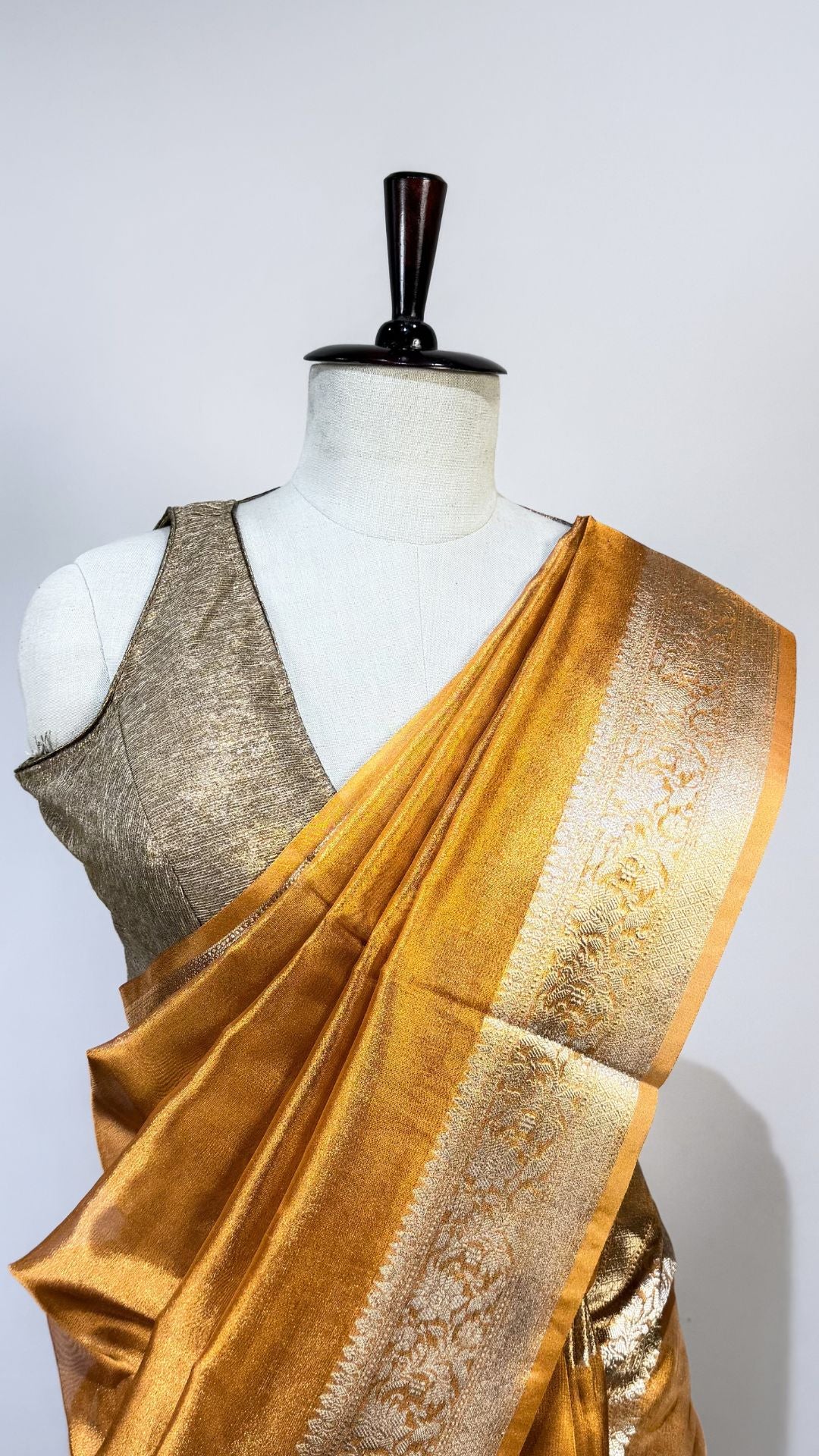Orange Banarasi Tissue Silk Saree for Women