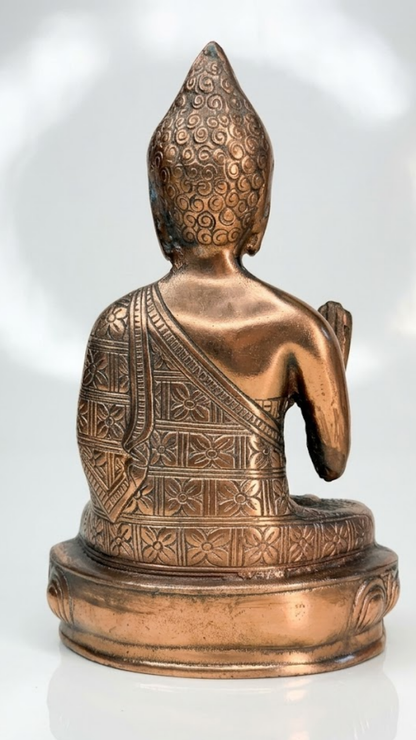 Antique Brass Buddha Statue – Meditating Buddha Idol for Home Décor & Pooja