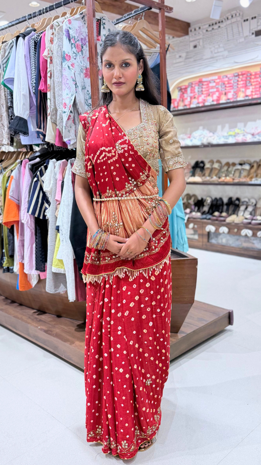 BanaraShe Ankita Lokhande Inspired Viral Red Saree