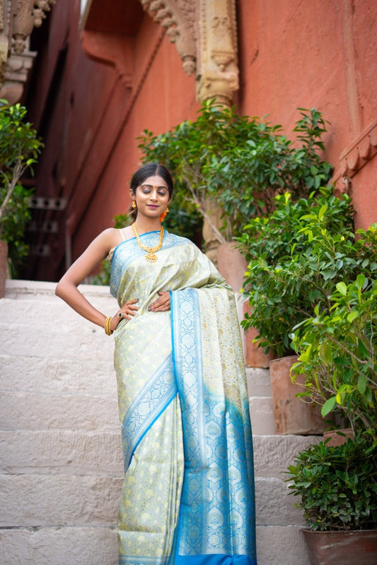 Light Pista Green Katan Silk