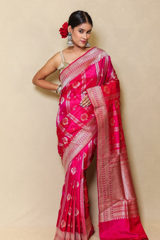 Purple Plum Katan Mashru Silk