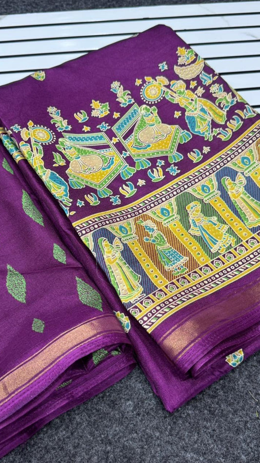 Royal Purple Russian Dola Silk Saree
