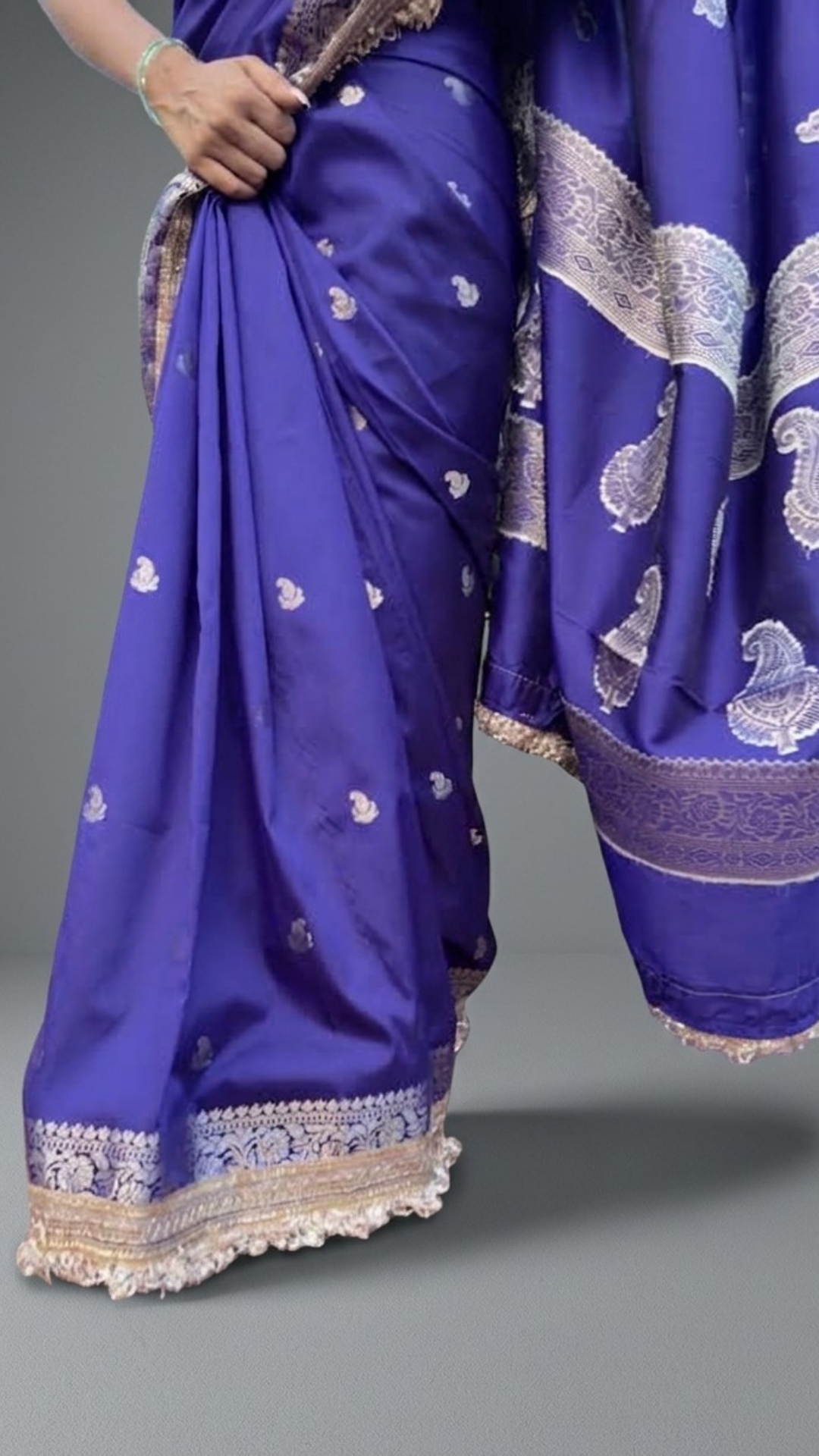 Banarashe Royal Purple Zari Work Saree
