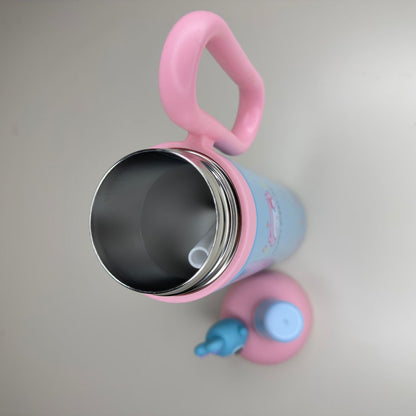 Pink Stainless Steel Insulated Tumbler with Handle & Straw | Leakproof Hot & Cold