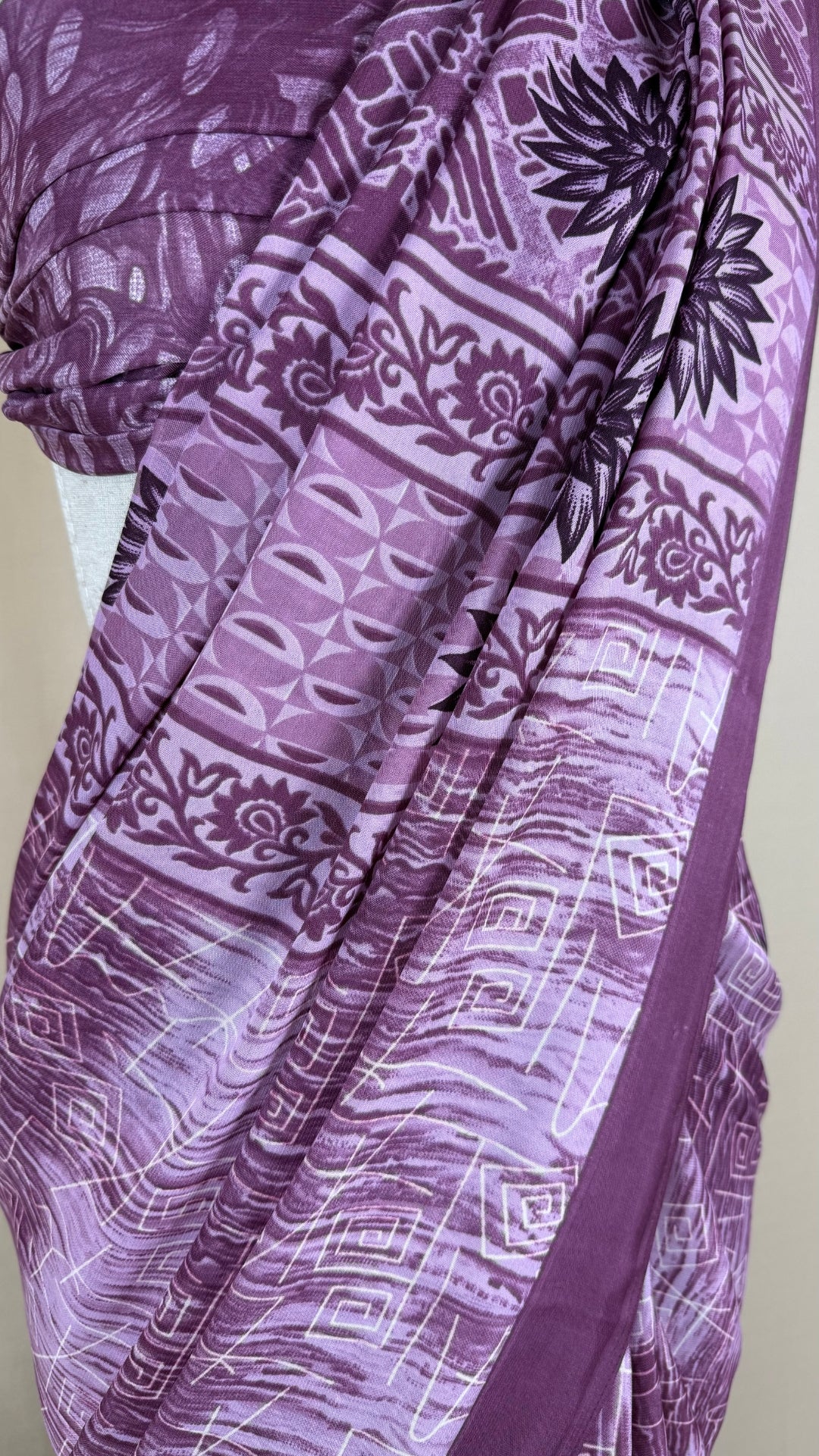 Elegant Lavender Georgette Saree with Abstract Floral Print & Matching Blouse Piece – Lightweight Daily & Party Wear Saree for Women