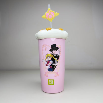 Stainless Steel Tumbler with Straw & Lid